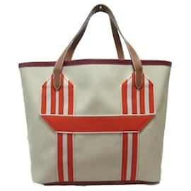 Hermès-Bolso Tote Bursangre de Hermès-Beige,Naranja