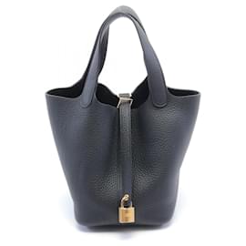 Hermès-Sac à main Hermes Picotin Lock PM-Noir