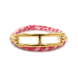 Hermès-Pulsera de encanto Le Ridge de Tour de Hermès-Rosa,Blanco