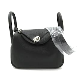 Hermès-Bolso de Hombro Hermès Lindy 2 Vías-Negro