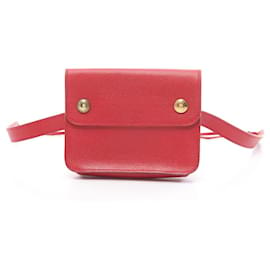 Hermès-Hermes Red Courchevel Leather Fanny Pack-Red