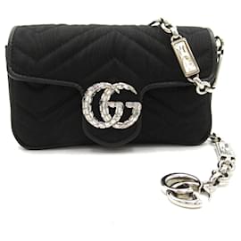 Gucci-Bolso de hombro de nylon GG Marmont de Gucci-Negro