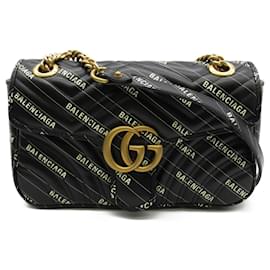 Gucci-GUCCI x BALENCIAGA Chain Shoulder Bag-Black,White