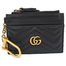 Gucci-Estuche de tarjetas de visita de cuero negro Gucci-Negro