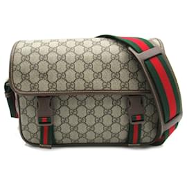 Gucci-Bolso de Hombro Gucci GG Supreme-Castaño