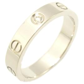 Cartier-Anel Cartier Love 1P Diamante em Ouro Branco-Dourado