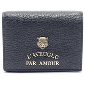 Gucci-Portefeuille bi-fold Gucci Animalier Tigre-Noir