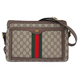 Gucci-Bolsa de Ombro Gucci Ophidia-Marrom,Bege