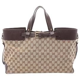 Gucci-Gucci GG Canvas Tote Bag-Brown,Beige