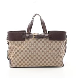 Gucci-Gucci GG Canvas Tote Bag-Brown,Beige