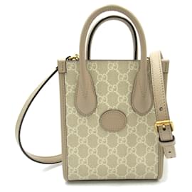 Gucci-Sac tote Interlocking G GUCCI-Blanc,Beige