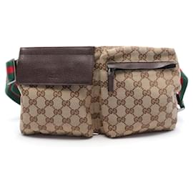 Gucci-Gucci GG Canvas Waist Bag-Brown,Beige