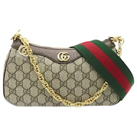 Gucci-Gucci GG Supreme Ophidia Small Handbag-Brown,Beige