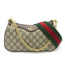 Gucci-Gucci GG Supreme Ophidia Small Handbag-Brown,Beige