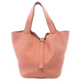 Hermès-Bolsa Hermes Picotin Lock GM em Rose Tea-Rosa