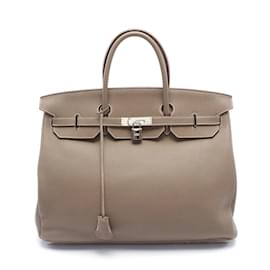 Hermès-Sac à main Hermès Birkin 40 Etoupe-Beige