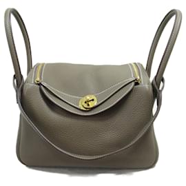 Hermès-Bolsa de Ombro Hermes Lindy 26 Etoupe-Marrom,Taupe