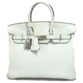 Hermès-Sac à main Hermes Birkin 25 blanc-Blanc