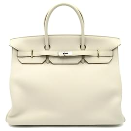 Hermès-Bolso Hermès Birkin 40 en cuero Togo blanco-Blanco