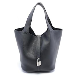 Hermès-Sac à main Hermes Picotin Lock MM-Noir