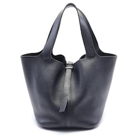 Hermès-Sac à main Hermes Picotin MM-Noir