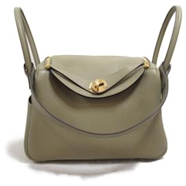 Hermès-Bolso de Hombro Hermes Lindy 26 Beige Marfa-Beige