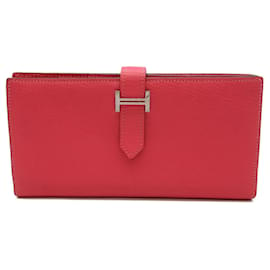 Hermès-Hermes Bearn Soufflet Long Wallet-Pink