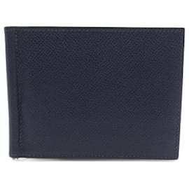 Hermès-Carteira Billfold Hermes Poker GM-Azul marinho