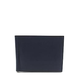 Hermès-Carteira Billfold Hermes Poker GM-Azul marinho