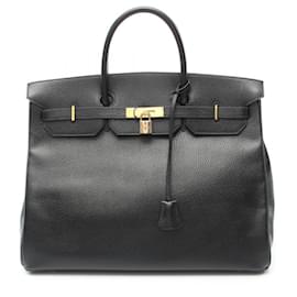 Hermès-Bolsa Hermès Birkin 40 em couro Ardennes preto-Preto