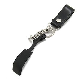 Chaveiro de couro preto Saint Laurent Preto
