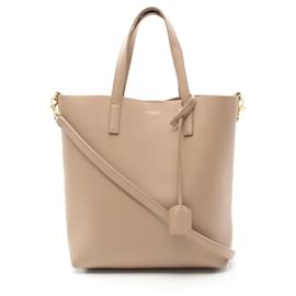 Saint Laurent-Bolsa tote de couro bege Saint Laurent-Bege