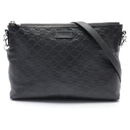 Gucci-Bolso de hombro de cuero Guccissima de Gucci-Negro