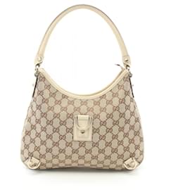 Gucci-Bolsa de Ombro Gucci Abby GG Canvas-Branco,Bege