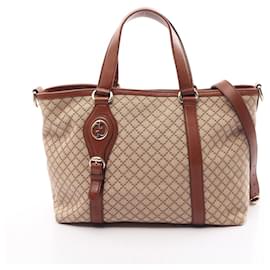 Gucci-GUCCI Diamante Tote Bag-Brown,Beige