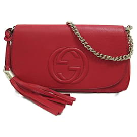 Gucci-Bolso de Hombro Gucci Soho Chain-Roja