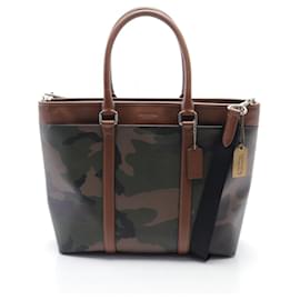 Coach-Bolsa Tote Coach em caqui e marrom-Marrom,Multicor,Caqui