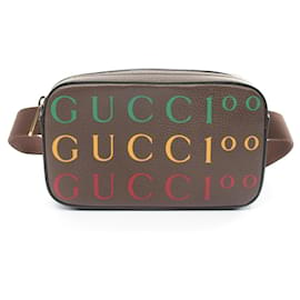 Gucci-Bolsa de cintura de couro marrom multicolorida Gucci-Marrom,Multicor