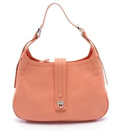 Salvatore Ferragamo-Bolso de Hombro Gancini de Salvatore Ferragamo-Rosa