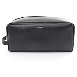 Saint Laurent-Clutch de couro preto Saint Laurent-Preto