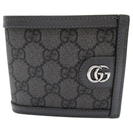 Gucci-Gucci Bi-fold Wallet in Canvas GG Supreme-Brown,Black