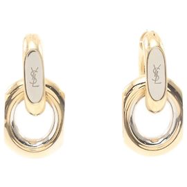 Brincos Duo Link Cassandra de Yves Saint Laurent Prata Dourado