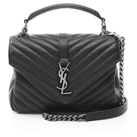 Saint Laurent-Saint Laurent College Handbag-Black