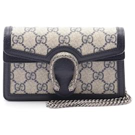 Gucci-Bolsa de Ombro Gucci Dionysus GG Supreme-Bege,Azul marinho