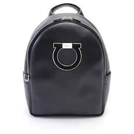 Salvatore Ferragamo-Salvatore Ferragamo Gancini Rucksack Backpack-Black