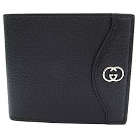 Gucci-Gucci Bi-fold Leather Wallet-Black