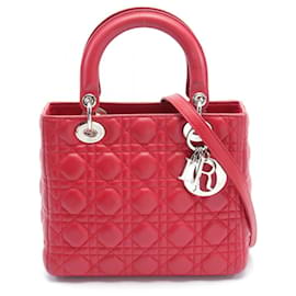 Christian Dior-Christian Dior Lady Cannage Handbag-Red