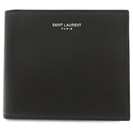 Saint Laurent-Billetera de cuero plegable Saint Laurent-Negro