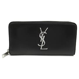 Saint Laurent-Billetera bi-fold de cuero negro Saint Laurent-Negro