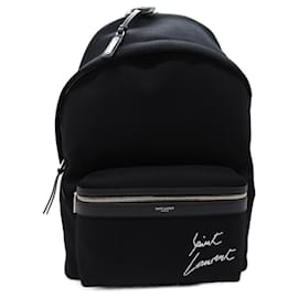 Saint Laurent-Sac à dos en toile noire Saint Laurent-Noir